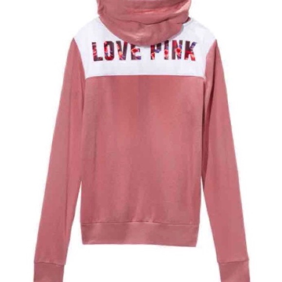 NWT PINK Perfect Flower Full-Zip Hoodie, Size XS - Picture 1 of 6